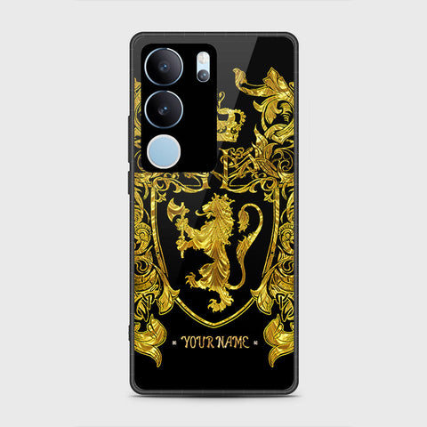 Vivo V29 Cover- Gold Series - HQ Ultra Shine Premium Infinity Glass Soft Silicon Borders Case