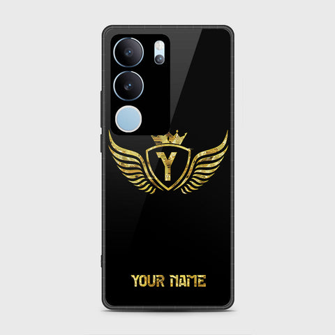 Vivo V29 Cover- Gold Series - HQ Ultra Shine Premium Infinity Glass Soft Silicon Borders Case