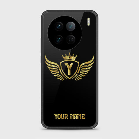 Vivo X90 Pro Cover - Gold Series - HQ Ultra Shine Premium Infinity Glass Soft Silicon Borders Case