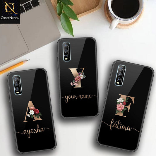 Vivo Y70s Cover - Personalized Alphabet Series - HQ Ultra Shine Premium Infinity Glass Soft Silicon Borders Case