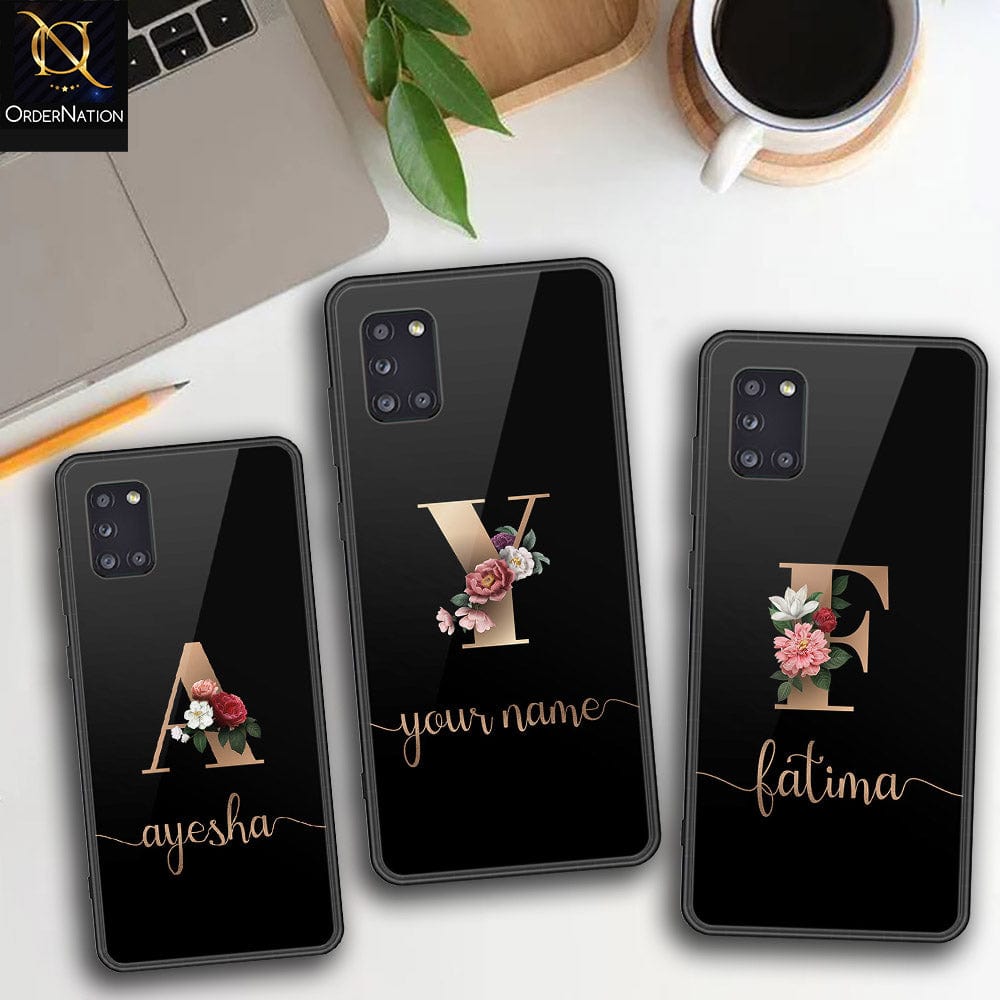 Samsung Galaxy A31 Cover - Personalized Alphabet Series Series - HQ Ultra Shine Premium Infinity Glass Soft Silicon Borders Case