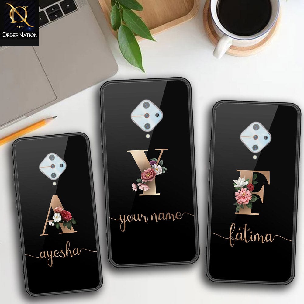 Vivo S1 Pro Cover - Personalized Alphabet Series Series - HQ Ultra Shine Premium Infinity Glass Soft Silicon Borders Case