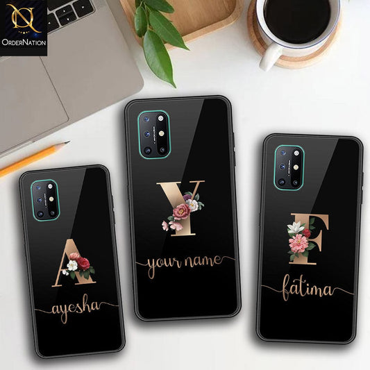 OnePlus 8T Cover - Personalized Alphabet Series Series - HQ Ultra Shine Premium Infinity Glass Soft Silicon Borders Case