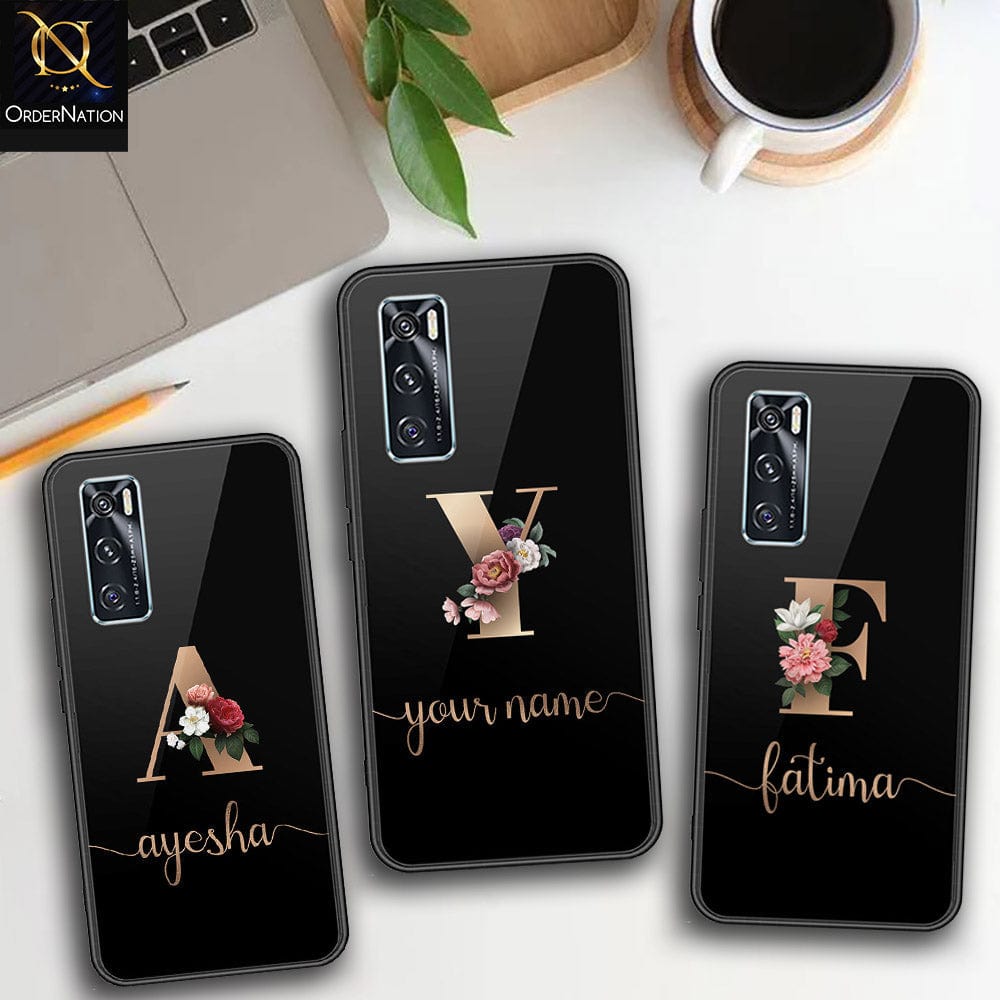 Vivo V20 SE Cover - Personalized Alphabet Series Series - HQ Ultra Shine Premium Infinity Glass Soft Silicon Borders Case