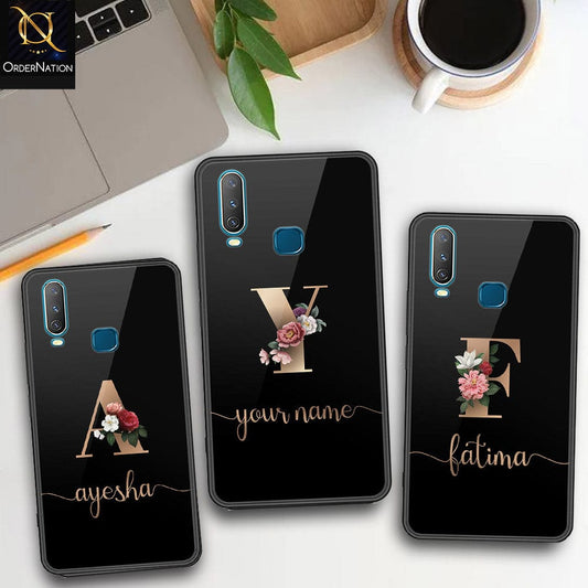 Vivo Y15 Cover - Personalized Alphabet Series Series - HQ Ultra Shine Premium Infinity Glass Soft Silicon Borders Case