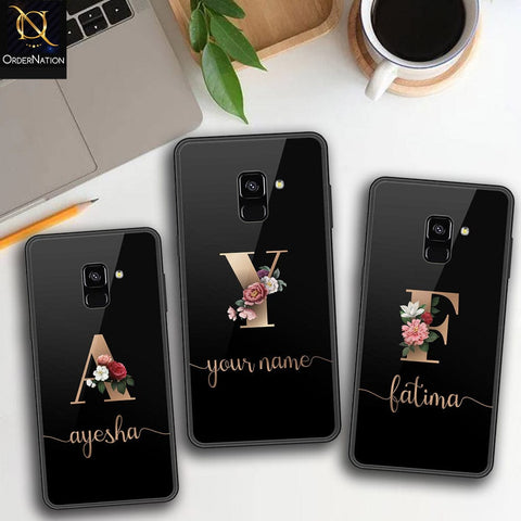 Samsung Galaxy A8 2018 Cover - Personalized Alphabet Series Series - HQ Ultra Shine Premium Infinity Glass Soft Silicon Borders Case