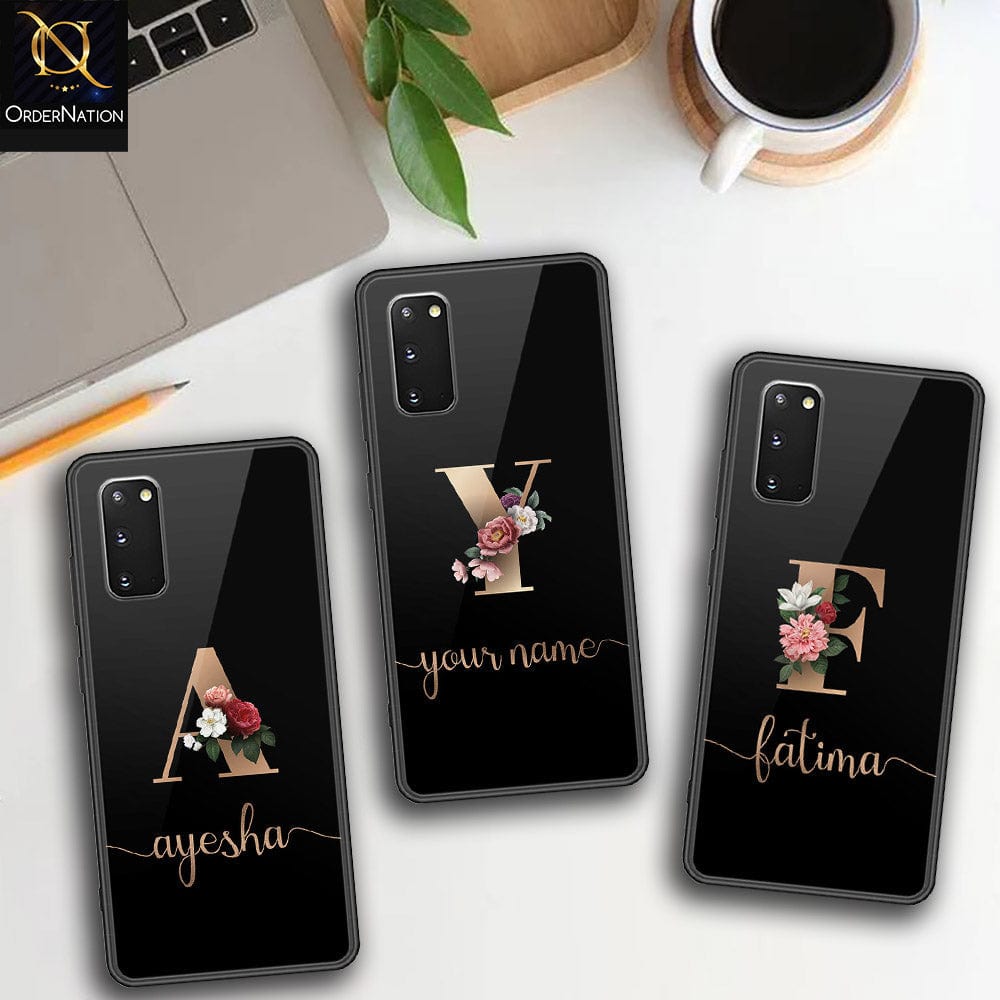 Samsung Galaxy S20 Cover - Personalized Alphabet Series Series - HQ Ultra Shine Premium Infinity Glass Soft Silicon Borders Case