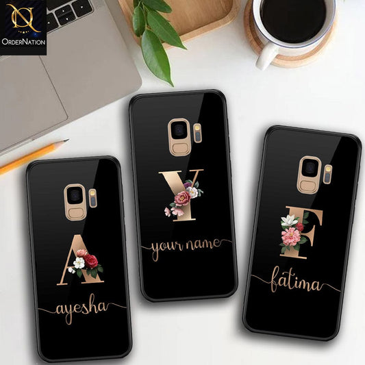 Samsung Galaxy S9 Cover - Personalized Alphabet Series Series - HQ Ultra Shine Premium Infinity Glass Soft Silicon Borders Case