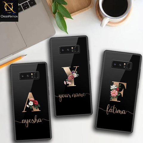 Samsung Galaxy Note 8 Cover - Personalized Alphabet Series Series - HQ Ultra Shine Premium Infinity Glass Soft Silicon Borders Case