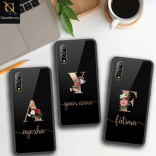 Vivo S1 Cover - Personalized Alphabet Series Series - HQ Ultra Shine Premium Infinity Glass Soft Silicon Borders Case