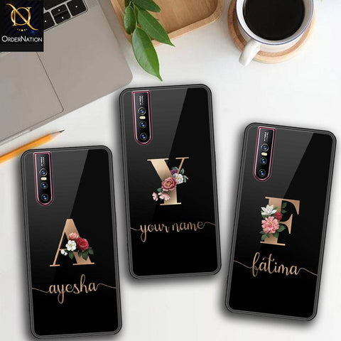 Vivo V15 Pro Cover - Personalized Alphabet Series Series - HQ Ultra Shine Premium Infinity Glass Soft Silicon Borders Case