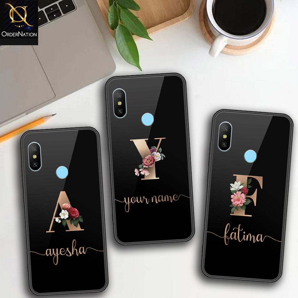 Xiaomi Mi A2 Cover - Personalized Alphabet Series - HQ Ultra Shine Premium Infinity Glass Soft Silicon Borders Case