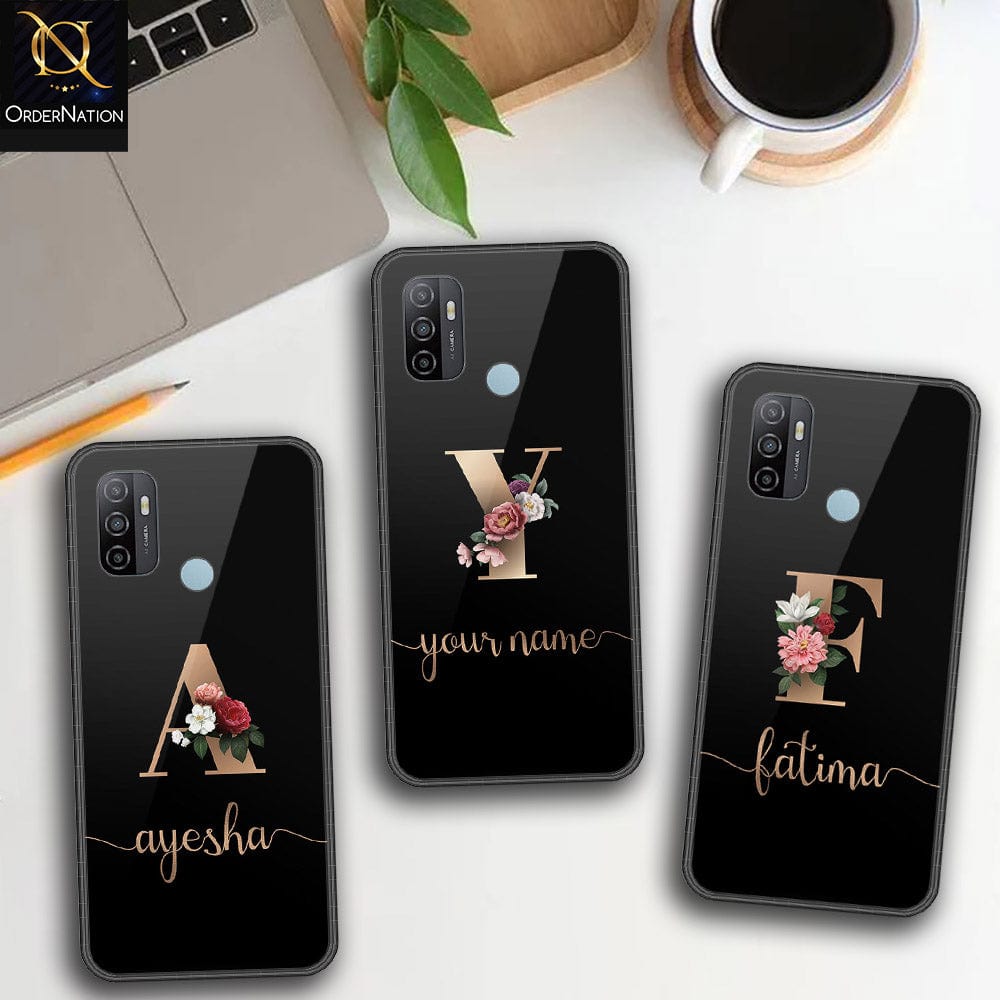 Oppo A53s Cover - Personalized Alphabet Series - HQ Ultra Shine Premium Infinity Glass Soft Silicon Borders Case