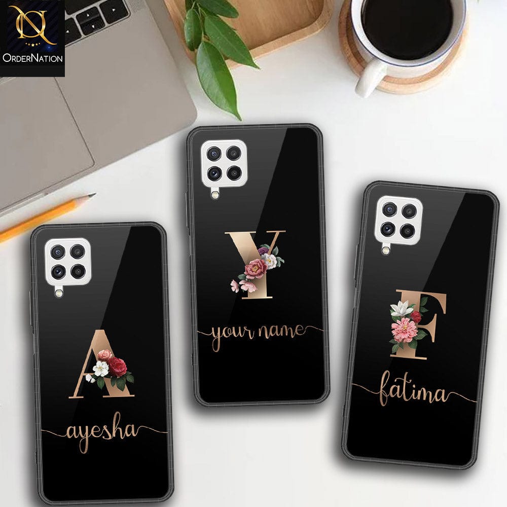 Samsung Galaxy A22 Cover - Personalized Alphabet Series - HQ Ultra Shine Premium Infinity Glass Soft Silicon Borders Case