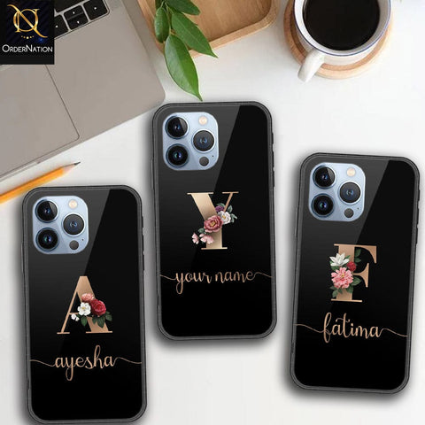 iPhone 13 Pro Cover - Personalized Alphabet Series - HQ Ultra Shine Premium Infinity Glass Soft Silicon Borders Case