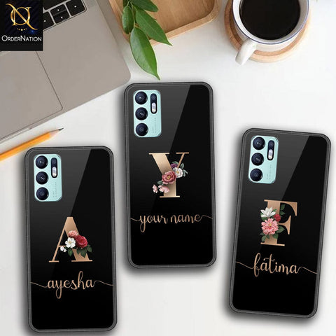 Oppo Reno 6 Cover - Personalized Alphabet Series - HQ Ultra Shine Premium Infinity Glass Soft Silicon Borders Case
