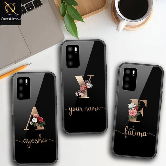 Oppo A16 Cover - Personalized Alphabet Series - HQ Ultra Shine Premium Infinity Glass Soft Silicon Borders Case