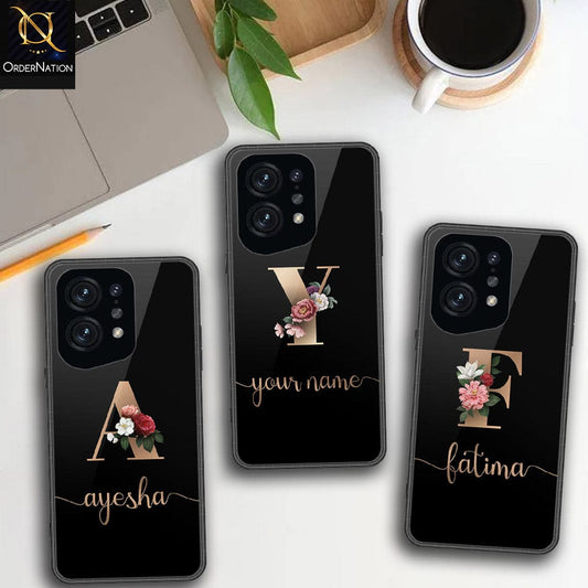 Oppo Find X5 Cover - Personalized Alphabet Series - HQ Ultra Shine Premium Infinity Glass Soft Silicon Borders Case