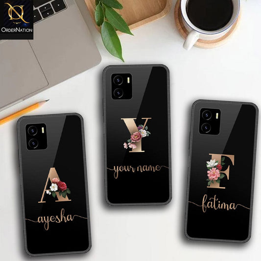 Vivo Y15s Cover - Personalized Alphabet Series - HQ Ultra Shine Premium Infinity Glass Soft Silicon Borders Case