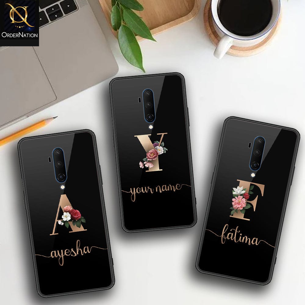 OnePlus 7T Pro Cover - Personalized Alphabet Series - HQ Ultra Shine Premium Infinity Glass Soft Silicon Borders Case