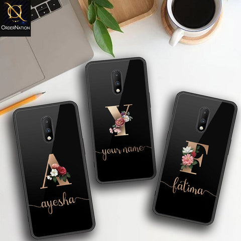 OnePlus 7 Cover - Personalized Alphabet Series - HQ Ultra Shine Premium Infinity Glass Soft Silicon Borders Case