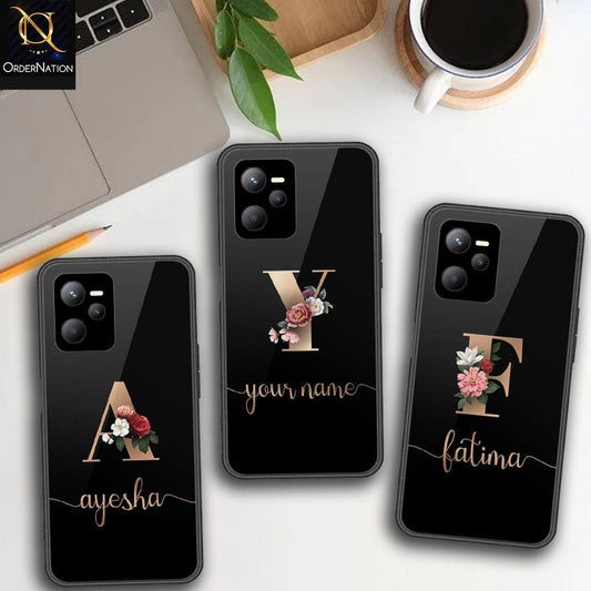 Realme C35 Cover - Personalized Alphabet Series Series - HQ Ultra Shine Premium Infinity Glass Soft Silicon Borders Case