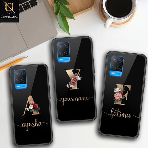 Oppo A54 4G Cover - Personalized Alphabet Series Series - HQ Ultra Shine Premium Infinity Glass Soft Silicon Borders Case