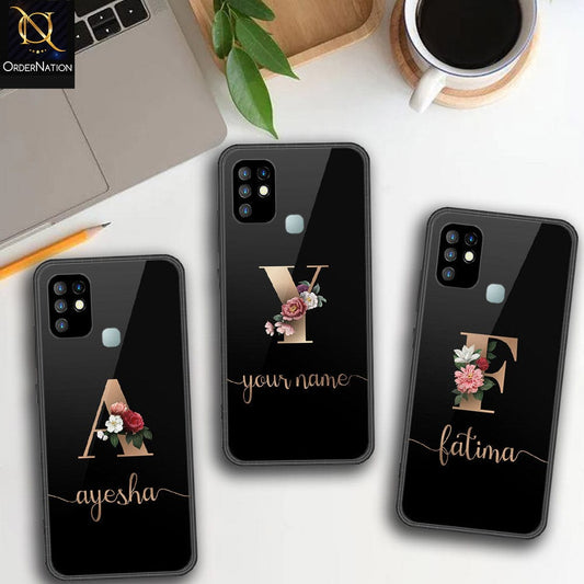 Infinix Hot 10 Cover - Personalized Alphabet Series Series - HQ Ultra Shine Premium Infinity Glass Soft Silicon Borders Case