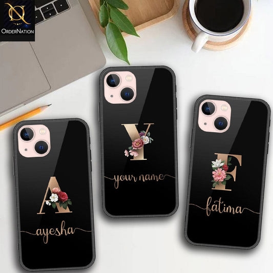 iPhone 14 Plus Cover - Personalized Alphabet Series Series - HQ Ultra Shine Premium Infinity Glass Soft Silicon Borders Case