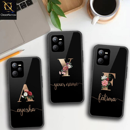 Realme Q5 Cover - Personalized Alphabet Series Series - HQ Ultra Shine Premium Infinity Glass Soft Silicon Borders Case