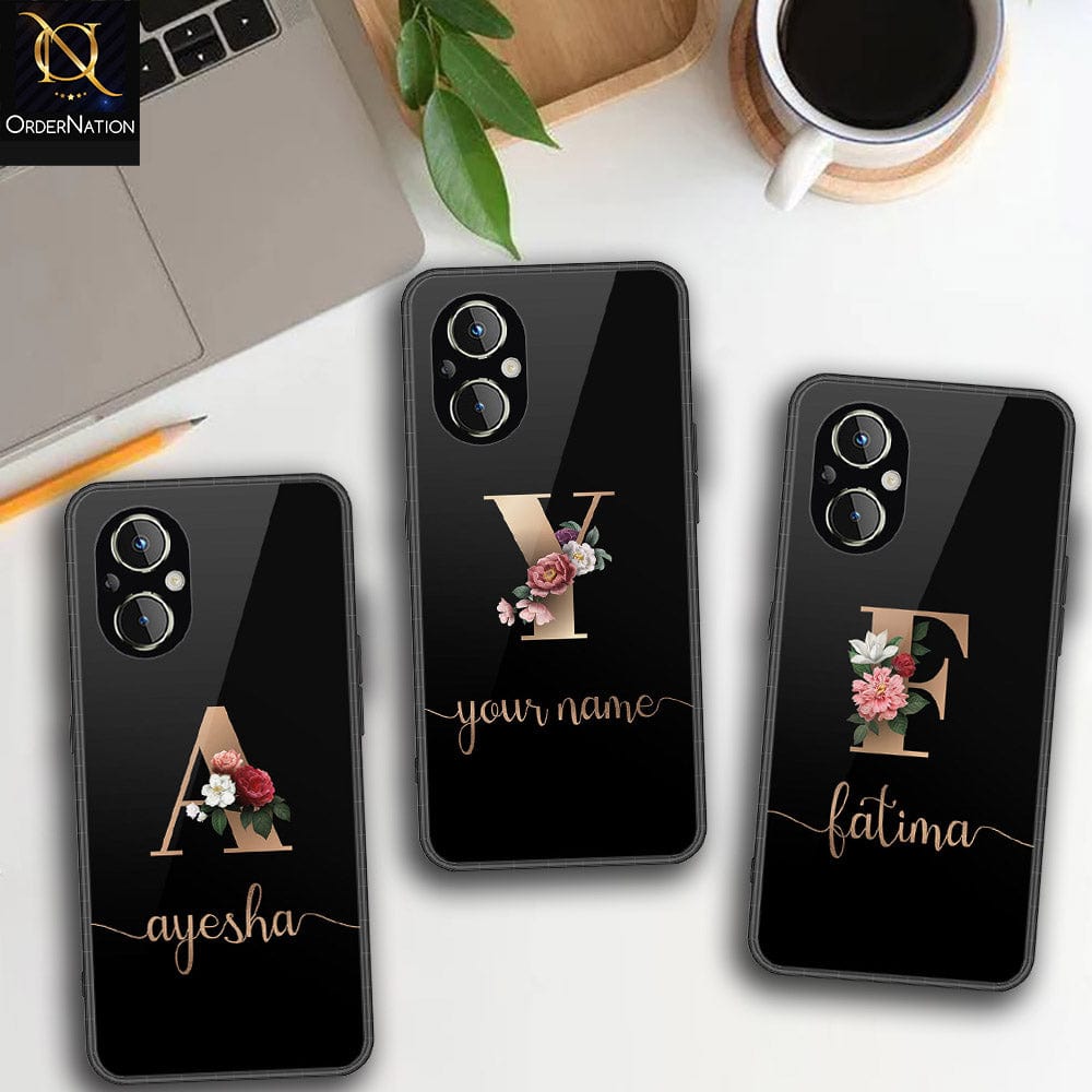 Oppo Reno 7 Lite Cover - Personalized Alphabet Series Series - HQ Ultra Shine Premium Infinity Glass Soft Silicon Borders Case