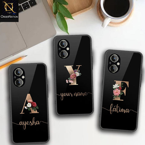Oppo Reno 7 Lite Cover - Personalized Alphabet Series Series - HQ Ultra Shine Premium Infinity Glass Soft Silicon Borders Case