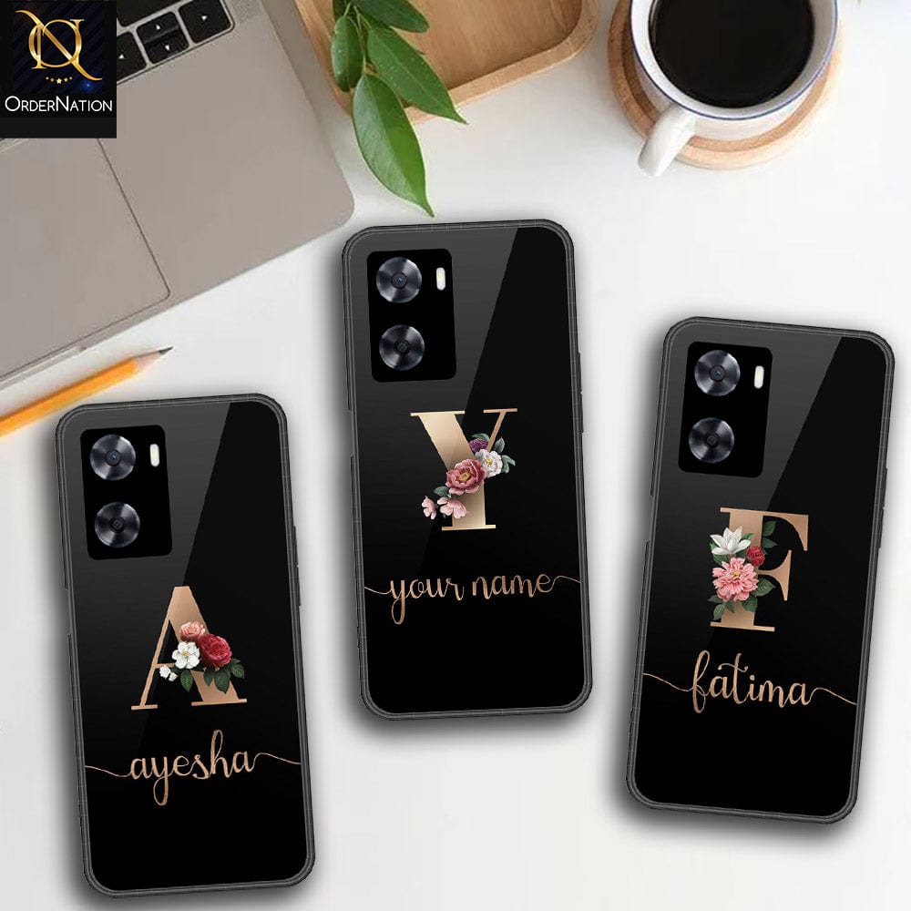 Oppo A57s Cover - Personalized Alphabet Series Series - HQ Ultra Shine Premium Infinity Glass Soft Silicon Borders Case