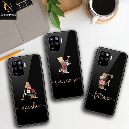 Oppo A94 Cover - Personalized Alphabet Series - HQ Ultra Shine Premium Infinity Glass Soft Silicon Borders Case