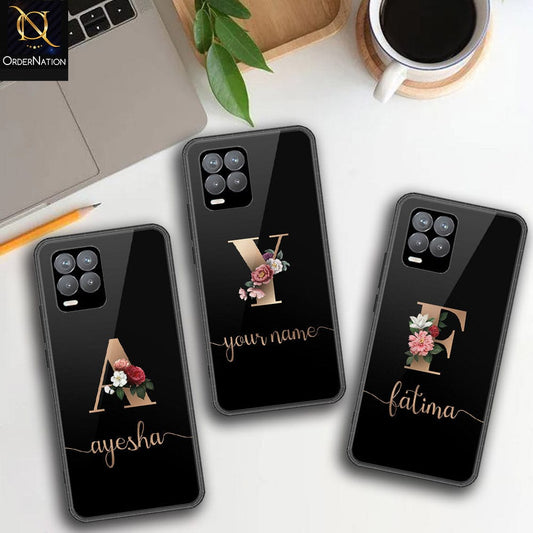 Realme 8 Cover - Personalized Alphabet Series - HQ Ultra Shine Premium Infinity Glass Soft Silicon Borders Case