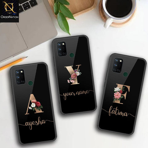 Realme 7i Cover - Personalized Alphabet Series - HQ Ultra Shine Premium Infinity Glass Soft Silicon Borders Case