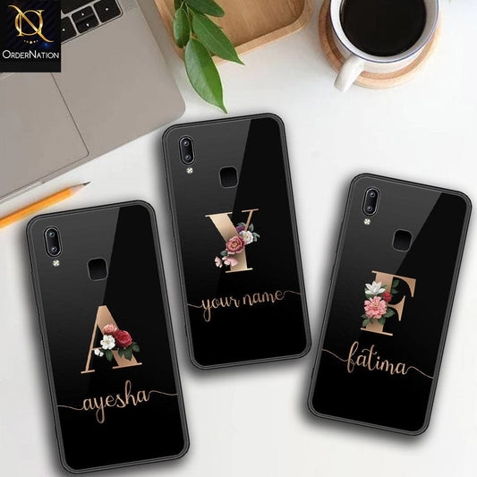 Vivo Y95 Cover - Personalized Alphabet Series - HQ Ultra Shine Premium Infinity Glass Soft Silicon Borders Case