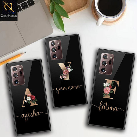 Samsung Galaxy Note 20 Ultra Cover - Personalized Alphabet Series - HQ Ultra Shine Premium Infinity Glass Soft Silicon Borders Case