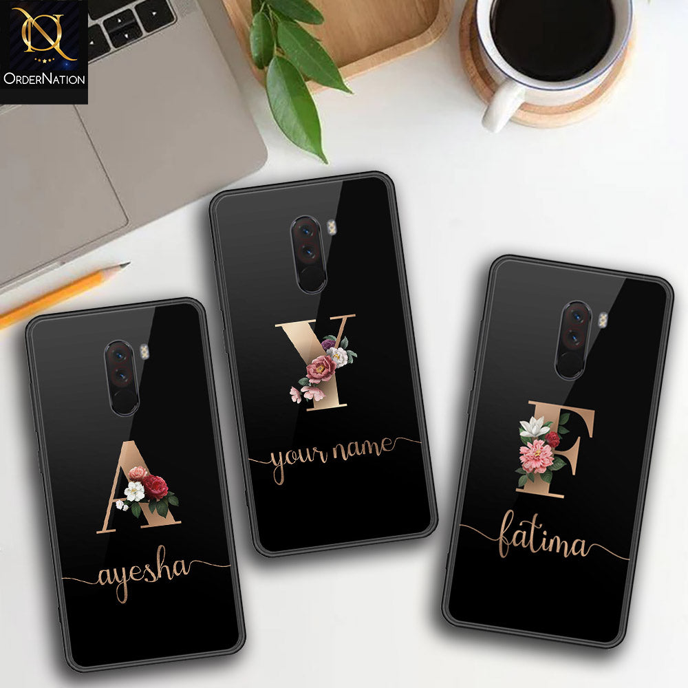 Xiaomi Pocophone F1 Cover - Personalized Alphabet Series - HQ Ultra Shine Premium Infinity Glass Soft Silicon Borders Case