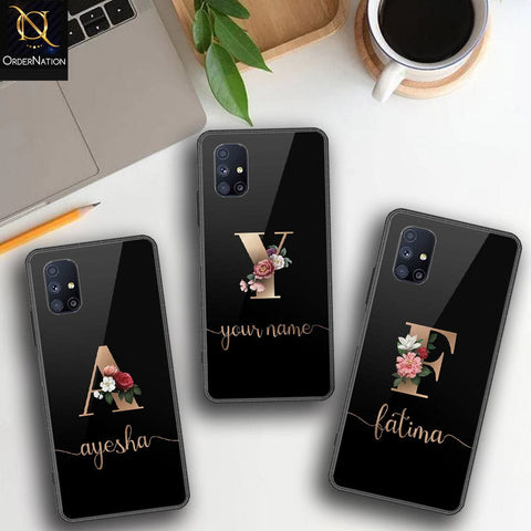 Samsung Galaxy M51 Cover - Personalized Alphabet Series - HQ Ultra Shine Premium Infinity Glass Soft Silicon Borders Case