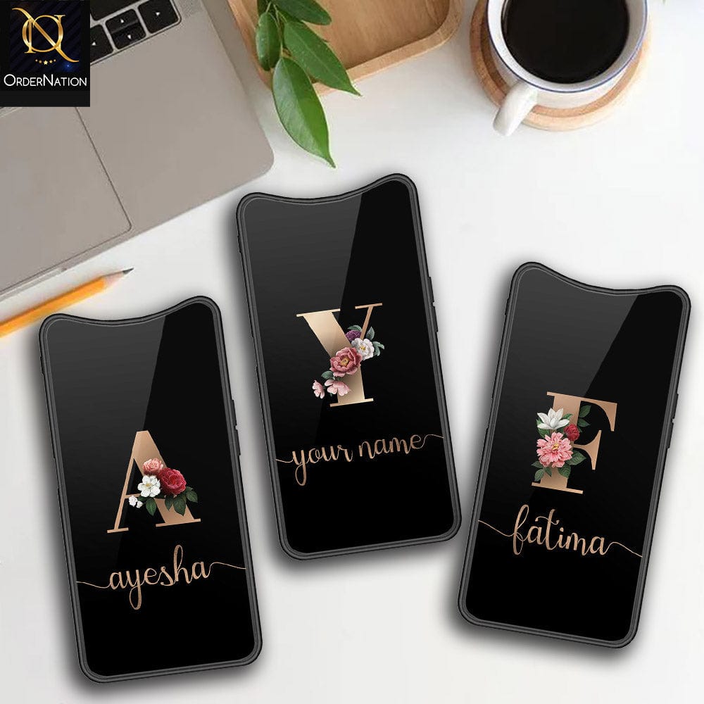 Oppo Find X Cover - Personalized Alphabet Series Series - HQ Ultra Shine Premium Infinity Glass Soft Silicon Borders Case