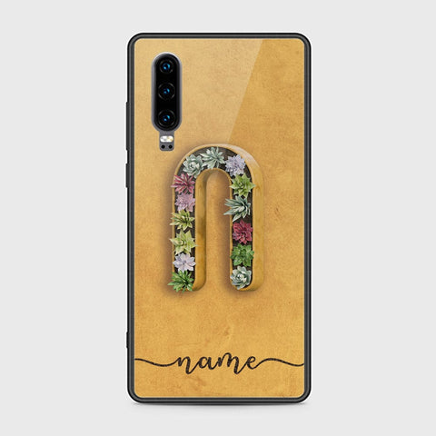 Huawei P30 Cover - Personalized Alphabet Series Series - HQ Ultra Shine Premium Infinity Glass Soft Silicon Borders Case