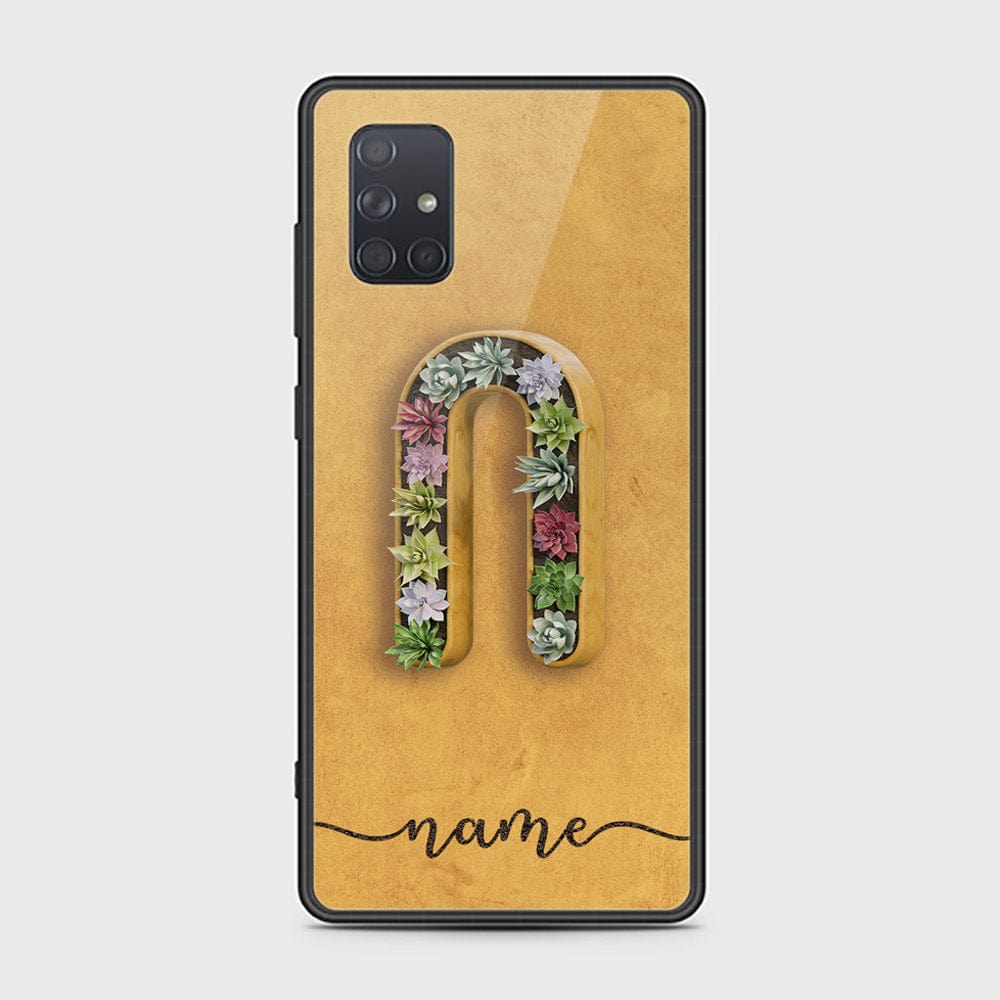 Samsung Galaxy A71 Cover - Personalized Alphabet Series Series - HQ Ultra Shine Premium Infinity Glass Soft Silicon Borders Case