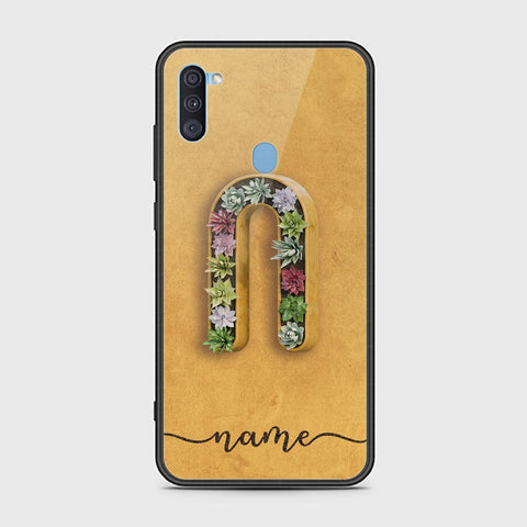 Samsung Galaxy M11 Cover - Personalized Alphabet Series Series - HQ Ultra Shine Premium Infinity Glass Soft Silicon Borders Case