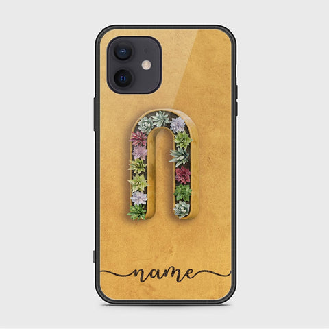 iPhone 12 Pro Cover -Personalized Alphabet Series - HQ Ultra Shine Premium Infinity Glass Soft Silicon Borders Case