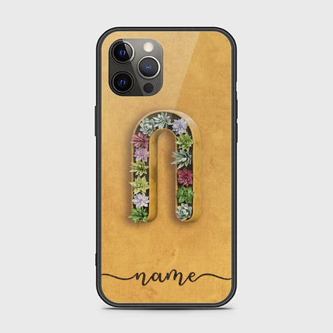 iPhone 12 Cover -Personalized Alphabet Series - HQ Ultra Shine Premium Infinity Glass Soft Silicon Borders Case