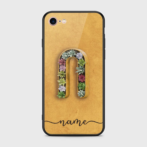 iPhone 8 / 7 Cover -Personalized Alphabet Series - HQ Ultra Shine Premium Infinity Glass Soft Silicon Borders Case