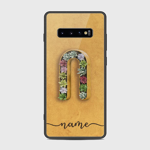 Samsung Galaxy S10 Plus Cover - Personalized Alphabet Series Series - HQ Ultra Shine Premium Infinity Glass Soft Silicon Borders Case