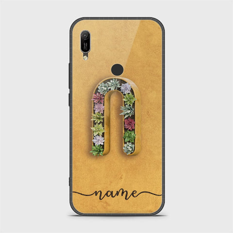 Huawei Y6 2019 / Y6 Prime 2019 Cover - Personalized Alphabet Series - HQ Ultra Shine Premium Infinity Glass Soft Silicon Borders Case