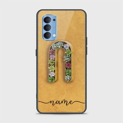 Oppo Reno 4 Cover - Personalized Alphabet Series - HQ Ultra Shine Premium Infinity Glass Soft Silicon Borders Case